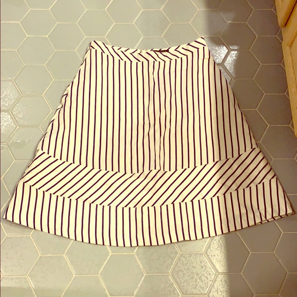 Blue and whey striped skirt